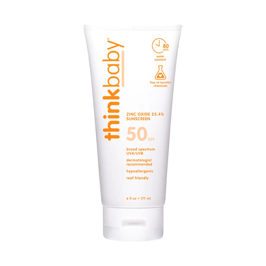 Baby Sunscreen Natural Sunblock from Thinkbaby Safe Water Resistant Sunscreen - SPF 50+ (6 ounce)
