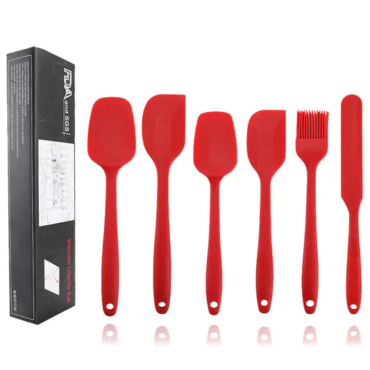 Cream Silicone Kitchenware Six Piece Baking Set