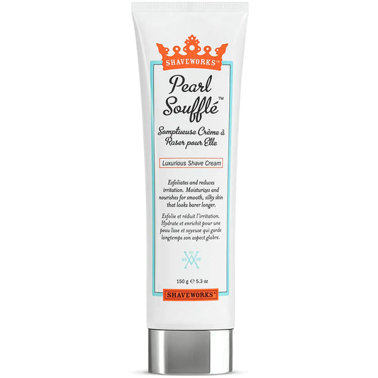 Shaveworks Pearl Soufflé Shaving Cream for Women – Soothing Hydrating Shave Lotion for Legs Underarms Bikini Area – Reduces Irritation Slows Future Hair Growth 5.3 Fl Oz