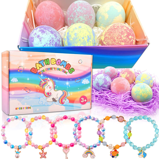 Unicorn Bath Bombs with Surprise Inside for Kids Girls Kids Bath Bombs Girl Birthday Gifts for Kids Surprise Gifts for Girls Bath Bombs Unicorns Gifts for Girls with Jewelry Toys Inside