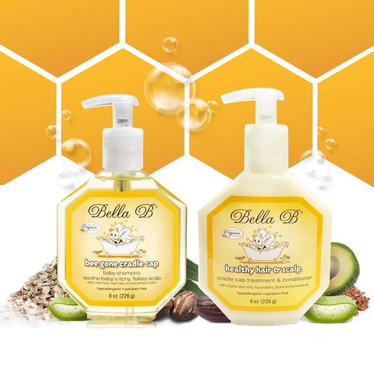 BELLA B BUNDLE Cradle Cap Shampoo & Cradle Cap Scalp Treatment And Conditioner - Baby Shampoo And Conditioner - Cradle Cap Shampoo For Babies - Kid Shampoo - Dry Scalp Shampoo And Conditioner