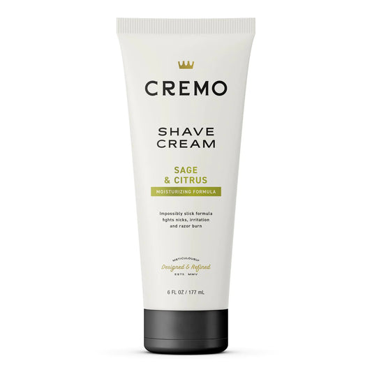 Cremo Shaving Cream Barber Grade Sage & Citrus Shave Cream Astonishingly Superior Ultra-Slick Shaving Cream for Men Fights Nicks Cuts and Razor Burn 6 Fl Oz