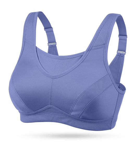 Wingslove High Impact Sports Bras for Women Plus Size Non Padded Wirefree Workout Bra Bounce Control (Purple 40G)