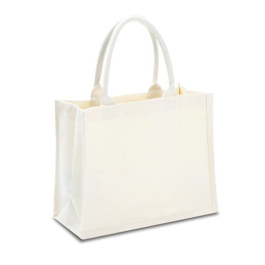 YACEYACE White Canvas Tote Bags for Travel Bulks 1Pcs 14.5"x6"x10" Canvas Tote Bags Bulk Reusable Grocery Bags Plain Canvas Tote Bags for DIY Work Beach