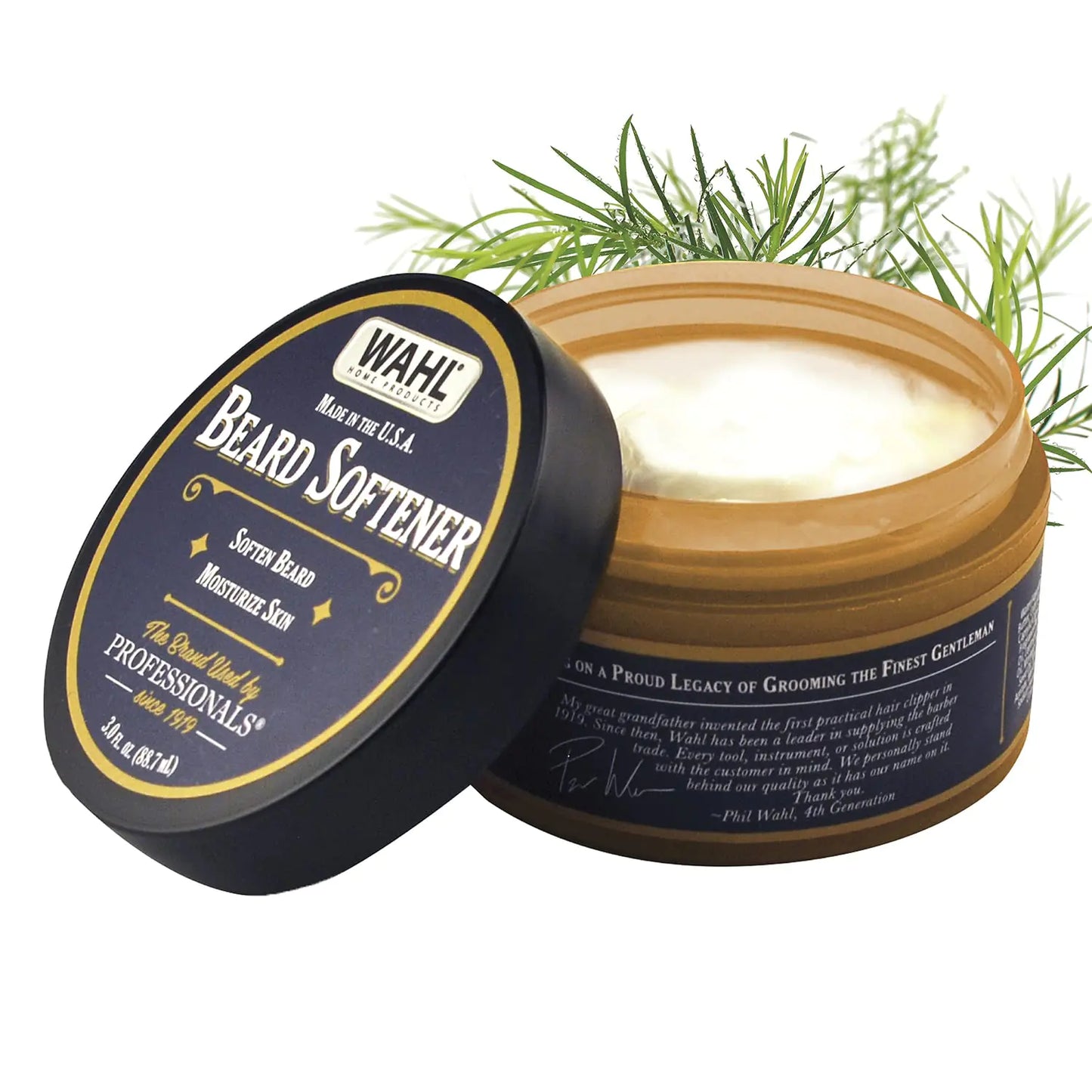 Wahl Beard Creme for Softening Moisturizing & Conditioning Facial Hair - Essential Oils for Men’s Grooming with Manuka Oil Meadowfoam Seed Oil Clove Oil & Moringa Oil (3 Oz) - Model 805615A