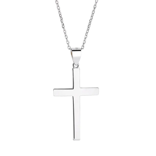 S925 Silver Cross Pendant with Custom Engraving