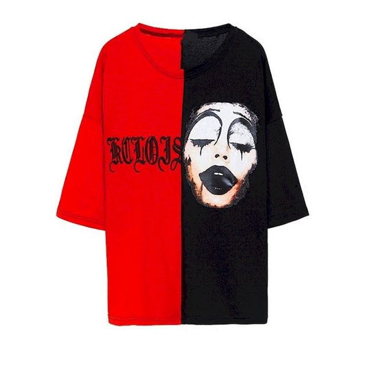 Couples' Short Sleeve T-Shirts with Printing and Stitching