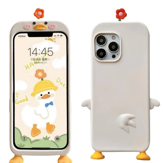Veelgeluk Ugly Phone Cases for iPhone 15 Funny Cute Phone Case with 3D Cartoon Duck and Foot Ugly Weird Girly Phone Cases for Teen Women Girls