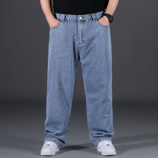 Trendy Plus Size Loose Straight Men's Jeans
