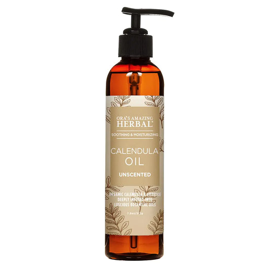 Calendula Oil with Licorice Jojoba Fragrance Free Unscented Facial Cleansing Moisturizing Eczema & Sensitive Skin Cold Pressed Oils Recycled Plastic Ora’s Amazing Herbal 7.5 Oz Full Size