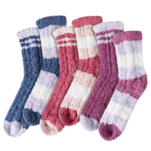 Trifabricy Fuzzy Socks for Women - Fluffy Socks Women Cozy Socks Slipper Socks for Women Womens Ultra Soft Winter Thick Warm Fuzzy Sleeping Socks for Home 6 Pairs