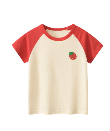 Cotton Baby Girl Round Neck Western Style T-shirt