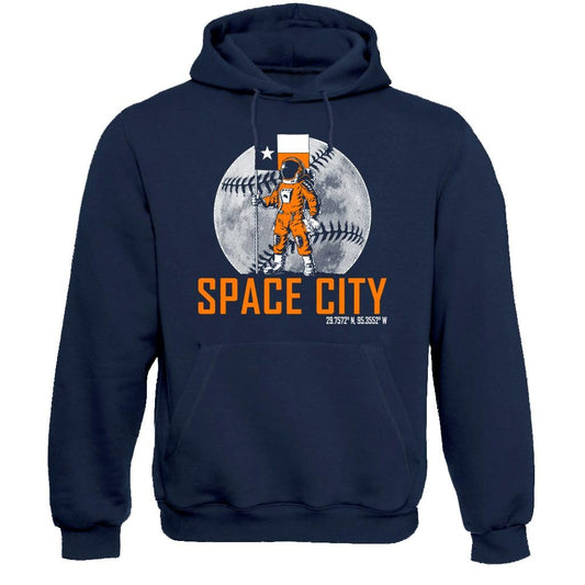 Xtreme Apparrel Space City Astronaut Mens Houston Hoodie Sweatshirt for Baseball Fans (Navy Hoodie3XL)