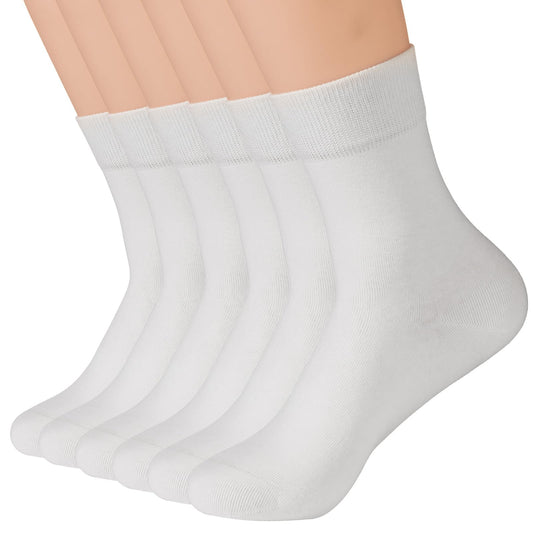 Womens Socks for Women Crew Long Cotton Boot Socks White Socks Women White Ankle Socks Woman White Socks (ND010-bai-M)