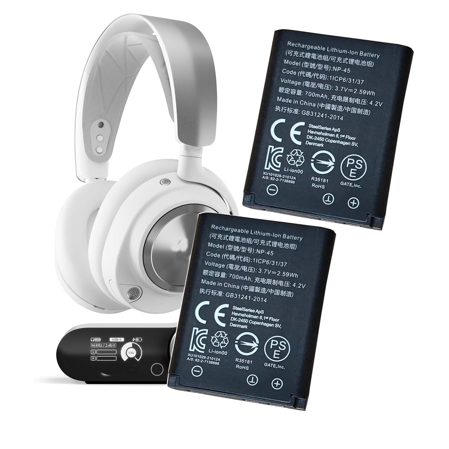 EXMUMCMR 𝟮𝟬𝟮𝟰 𝗡𝗲𝘄 𝗨𝗽𝗴𝗿𝗮𝗱𝗲𝘀 NP-45 Battery Compatible with Steelseries Arctis Nova Pro Wireless Headset for Xbox Arctis Nova Pro Wireless Headset for PlayStation