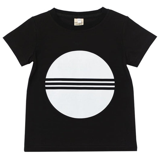 Black and White Short-Sleeve T-Shirts for Kids
