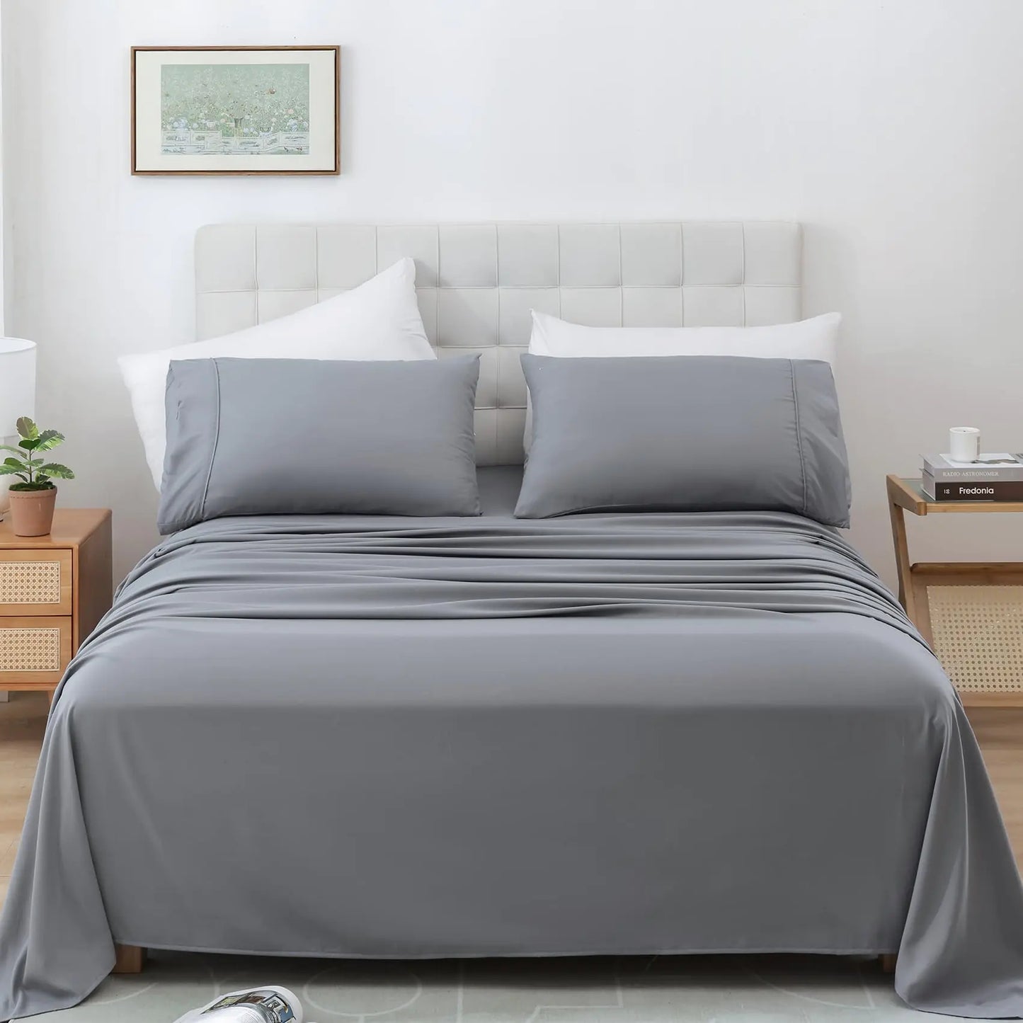 Whitney Home Textile Twin Sheet Set - Breathable Cooling Luxury Sheets for Twin Size Bed 16" Extra Deep Pocket Twin Bed Sheets Set Hotel Soft Bedding Sheets & Pillowcases 3 Piece Oeko-Tex Sheets