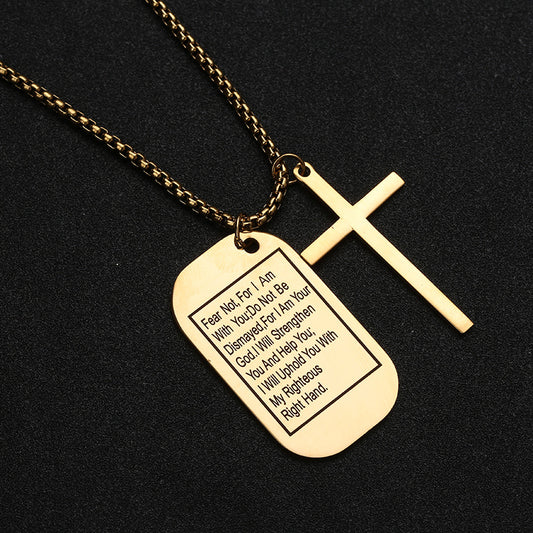 Men's Titanium Steel Cross Pendant Necklace