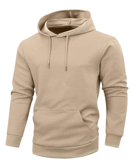 SAVKOOV Mens Loose Fit Hoodies Lightweight Pullover Casual Sweatshirts Khaki