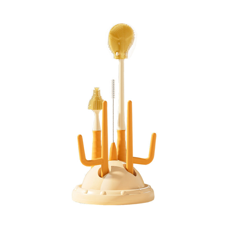 3-in-1 Drain Rack and Brush Set for Baby Bottles