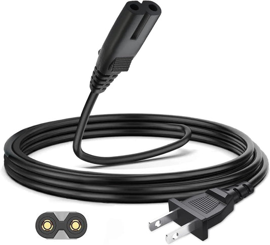 15ft. Power Cord for PS5 PS4 PS4 Slim PS3 Slim Xbox Series S X Xbox One S Xbox One X - PlayStation 5 PlayStation 4 TV Replacement 2 Prong Power Cable Extended Length 15-Feet