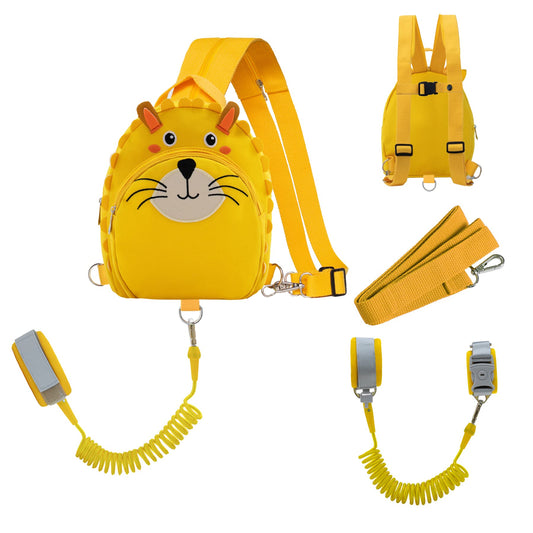 Toddlers Cute Animal Chest Backpacks with Leash Anti-Lost Wristlets Child Kids Link Safety Harness for Baby Girl Boy 3-6 YearsLion