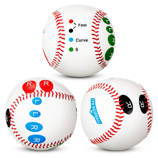 RoundFunny 3 Pcs Training Baseball with Finger Placement Markers Baseball Training Grip Equipment Baseball Training Gear for Teenagers Beginners to Learn Multiple Baseball Grips