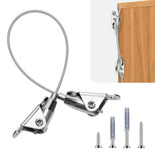 Zhaoyao Adjustable Furniture Anchors 6 Pack Furniture Anchors for Baby Proofing Secure 400 Pounds Anti Tip Furniture Anchors Safety Furniture Wall Anchor for Child and Pet Dresser Wall Safety Anchor