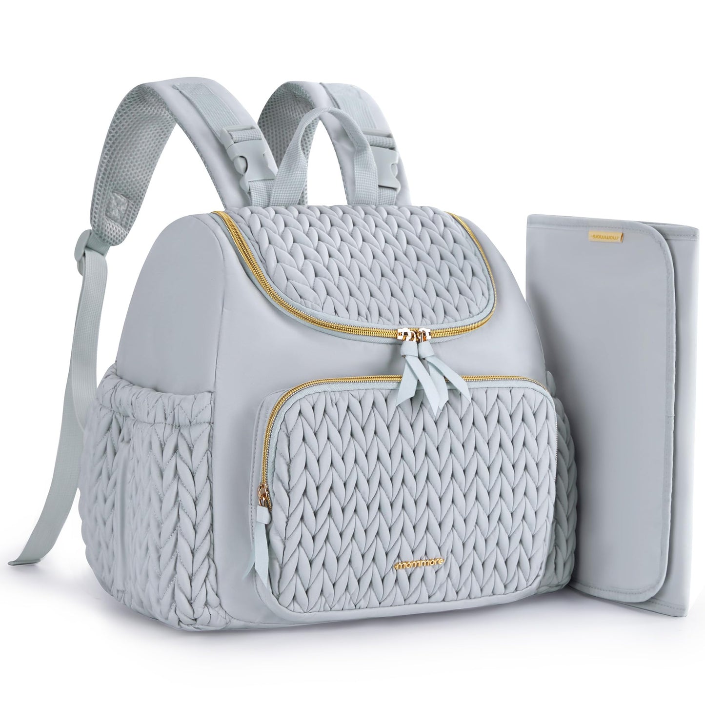 mommore Diaper Bag Small Diaper Backpack Stylish Toddler Baby Mini Maternity Bags Travel Backpacks with Insulated Pockets Changing Pad Stroller Straps
