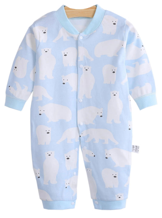 Unisex Baby Bodysuits Long-Sleeve One-Pieces 100% Organic Cotton Romper Jumpsuit 9-12 Months Polar Bear