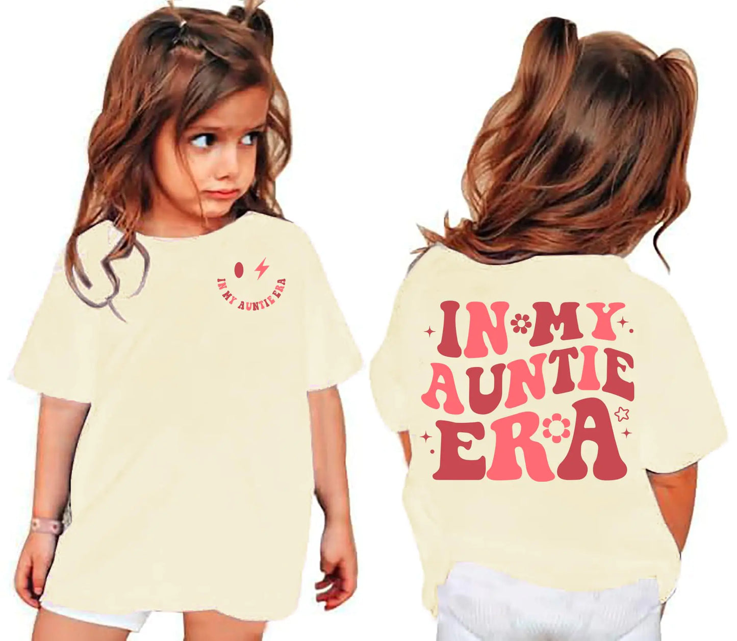 Zylkor Aunties Bestie Girls Shirt Toddler Matching Shirts for Families Baby Kids T Shirt Gifts Casual Tops