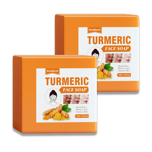 WENJLYJ 2PCS Turmeric Soap Bar for Face & BodyTurmeric Face Wash Soap