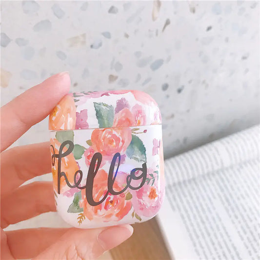 Art Oil Painting Floral Case for Apple Wireless Earbuds