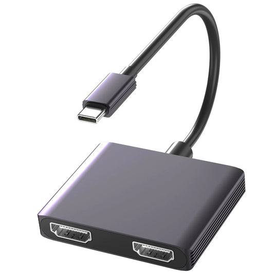 USB C to Dual HDMI Adapter for 2 Monitors HDMI Splitter for Dual Monitors Docking Station Dual Monitor Laptop Connected to Two Monitors Dual Monitor Adapter Extended Display (Only Support Windows)