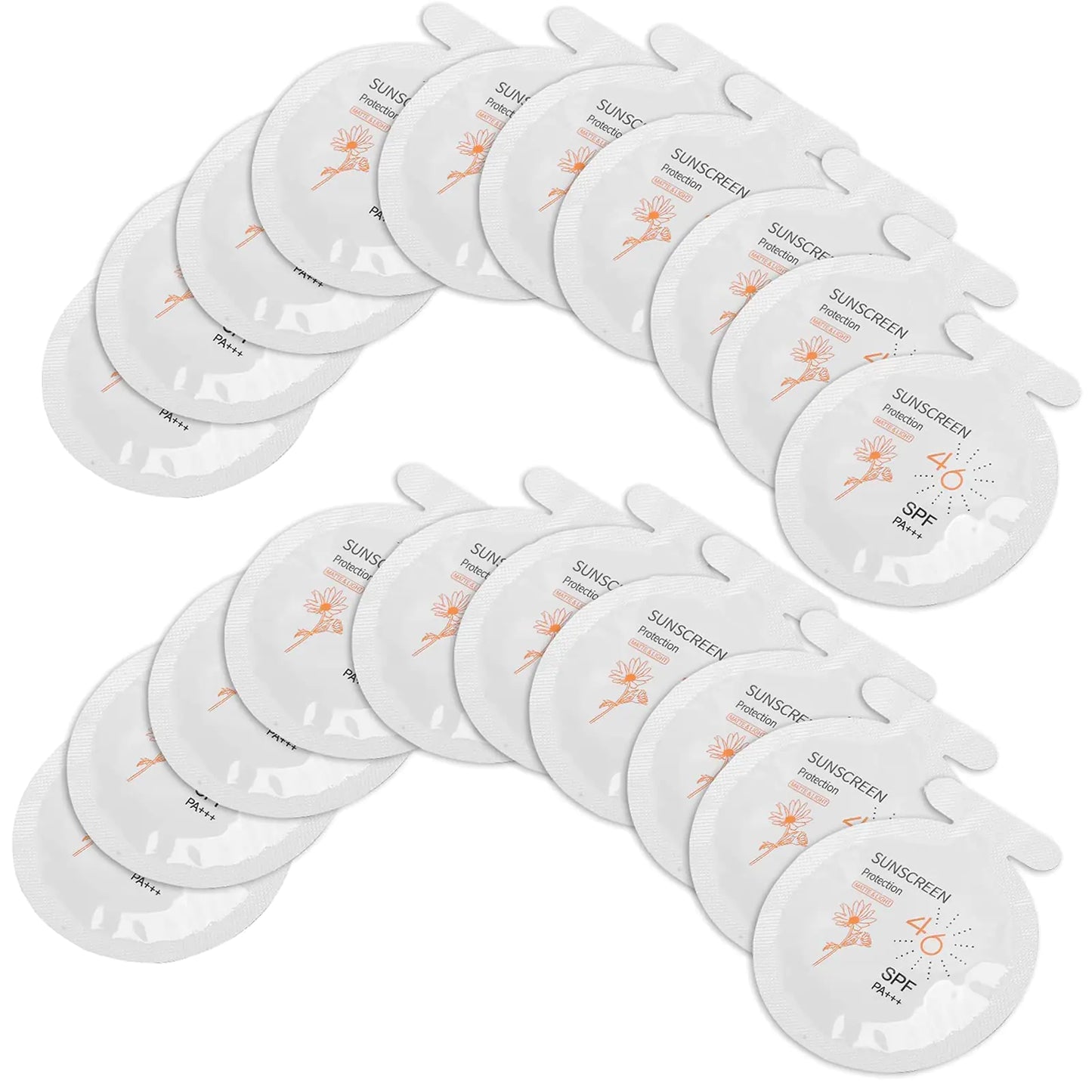 Pack of 20 Sunscreen SPF46 PA+++ Moisturizing Sunscreen3ml Face & Body Sunblock Moisturizing Sunscreen for Most of Skins Portable Resist Water Sunscreen for Sport