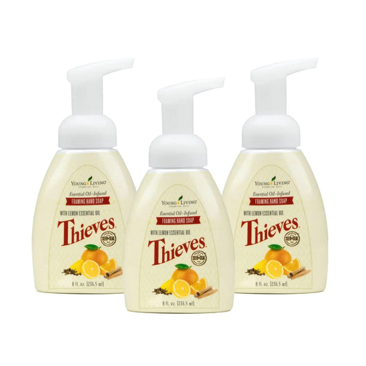 Young Living Thieves Foaming Hand Soap - Cleansing and Refreshing - 3-Pack (8 fl oz Each) - Plant-derived Ingredients - Powerful Moisturizers - Gentle on Hands