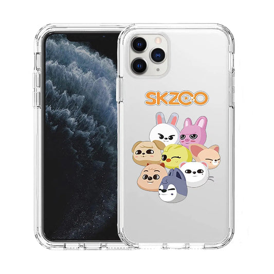 SXTQFDC Kpop Cartoon Phone Cases Felix Changbin Bangchan Phone Cover for iPhone XR 11 12 Clear