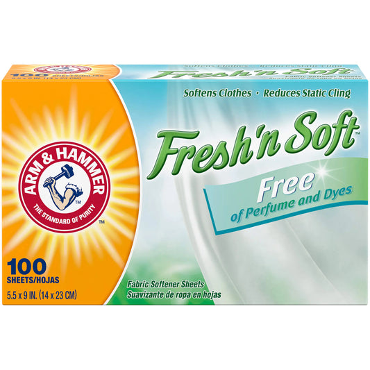 ARM & HAMMER Fabric Softener Sheets Free of Perfumes and Dyes 100 ct