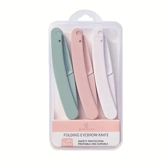 3 Pcs Folding Eyebrow Razors for Hair Removal