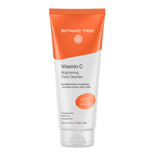Botanic Tree Vitamin C Face Wash - Facial Cleanser for All Skin Types Aging Skin Dry Skin Minimizing Acne scars Brightening Reduce Breakouts - Face Wash for Women & Men