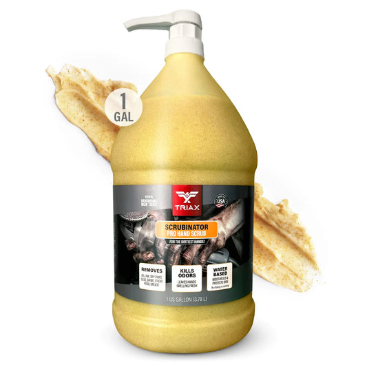 Triax Scrubinator - Heavy Duty Hand Scrub and Cleaner - Removes Tough Grease Dirt Grime and Odors - No Toxic Solvents or Harsh Chemicals - Moisturizers to Protect Skin (1 Gallon)