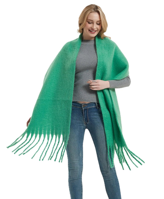 Wander Agio Cashmere Feel Scarf Long Pashmina Shawls and Wraps for Women Large Blanket Scarves Solid Fruit Green 9